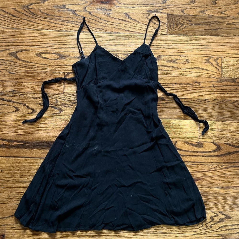 spaghetti strap flowy mini dress